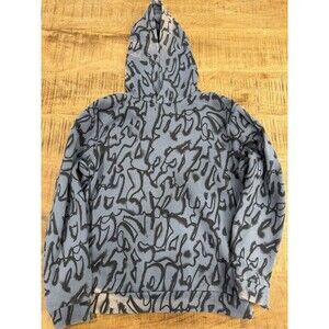 H&M Graphic Print Pullover Blue Hooded Sweatshirt Hoodie Boy's‎ US Size 12/14